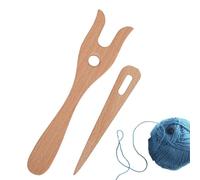 Wooden Weaving Knitting Fork Braiding Tool with Big Eye Needle Kit