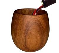 Wooden Whiskey Glass - 160ml Bourbon Tumbler for Classic Drinking | Natural Wood with Smooth Inner Lining, Handheld Alcohol Cup for Bar Home Restaurant Barbecue Party Gathering Use