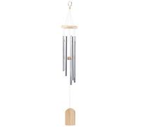 Wooden Wind Chimes 6 Tubes | Stainless Steel Windchimes for Home/Garden/Chapel Decor | Soothing Sounds for Relaxation & Good Luck | 25.6 Inch Hanging Outdoor Decor