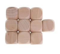 Wooden World 10 Dados de Madera para el Juego 3 cm. Cubos DIY, Rompecabezas, Juegos.