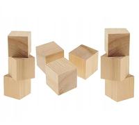 Wooden World - 10 x Cubo de Dados de Madera Liso en Blanco de Madera sin Pintar Seis Caras de 30 mm