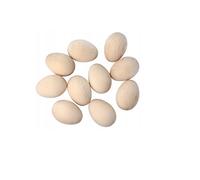 Wooden World 10 x Huevos Lisos de Madera Maciza para decoupage y pirograbado Madera de Haya sin Tratar para decoración 25 x 35 mm - Tamaño más pequeño Que un Huevo de Paloma - Ideal para Pascua