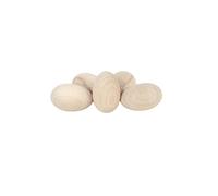 Wooden World 5 x Huevos Lisos de Madera Maciza para decoupage y pirograbado Madera de Haya sin Tratar para decoración 25 x 35 mm - Tamaño más pequeño Que un Huevo de Paloma - Ideal para Pascua