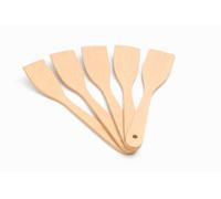 Wooden World - 5x Espátula de madera de 27 cm - Espátula de cocina de madera natural con mango ergonómico