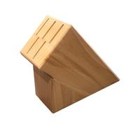 Wooden World - Bloque de madera para 5 cuchillos de cocina - Soporte para cuchillos Organizador Ecológico Natural - brillante