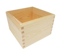Wooden World - Caja cuadrada de madera de pino, natural, 20x20x13 cm - una caja sólida para almacenamiento y decoración