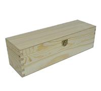 Wooden World Caja de almacenamiento de vino de madera - Accesorios para vinos, DecoupagE, Sin pintar, sin procesar.