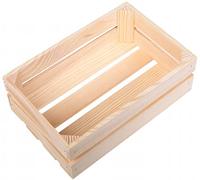 Wooden World Caja de madera - Madera de pino sin pintar. Caja de almacenaje. Bricolaje. Talla mediana. 40 x 28 x 15 cm (15 x 11 x 6 pulgadas)