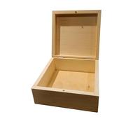 Wooden World - Caja ecológica de madera para guardar joyas tamaño mediano - 16 x 16 x 7 cm