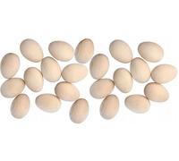 Wooden World - Huevos decoupage de Madera con artesanías limpias y sólidas. Madera de Haya para Decorar. Tamaño de Huevo - 65x45 mm - Ideal para Pascua