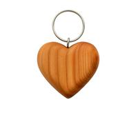 Wooden World - Llavero de madera con forma de corazón grande para llaves de casa - 4 x 5 cm