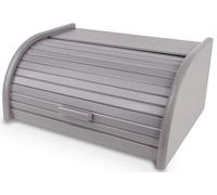 Wooden World Pequeño panero de madera gris equipado con un mecanismo de apertura en forma de persiana. Estructura duradera, material natural, elegancia atemporal, disponible en diferentes versiones