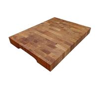 Wooden World - Sólido bloque de corte de madera de haya 40×30 cm - Tabla de cocina con asa, tabla de carnicero profesional para carne, verduras y pan