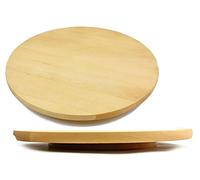 Wooden World - Tabla giratoria Lazy Susan redonda de madera circular giratoria para servir pizza y tartas - 45 cm