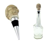 Wooden World - Tapón para Botella con Forma de Calavera, tapón de cerámica para Vino y Bebidas, Decorativo y Reutilizable, Ideal para Halloween, Fiestas, el hogar o como Regalo
