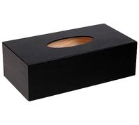 Wooden World - Una Elegante Caja de pañuelos de Madera en Color Negro