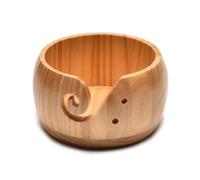 Wooden Yarn Bowl Woolen Knitting Storage Basket Organizer With Handmade Holes Prevent Slippage Bag For Craft Crochet(Color 2)