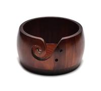Wooden Yarn Bowl Woolen Knitting Storage Basket Organizer With Handmade Holes Prevent Slippage Bag For Craft Crochet(Color 4)