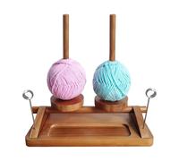 Wooden Yarn Holder - Double Spindle Stand, Crochet Spool Rack | Rotating Twill Thread Organizer Knitting Accessory Tool, Axis Vertical Sewing Station Support for Crafting Material Management