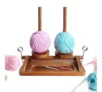 Wooden Yarn Holder - Knitting Organizer for Smooth Thread Flow | Solid Beech Wood with Base, Free Yarn Dispenser for Crochet Sewing Craft Storage Tabletop Use