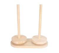Wooden Yarn Holder Rotatable Large Capacity Portable Wool Double Spool Stand for Yarn Storage Knitting Crafting Handmade Projects Solid Wood 25cm 10cm 26cm 1 Set