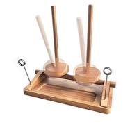 Wooden Yarn Holder, Rotating Thread Organizer, Knitting Yarn Spinner Tool, High Velocity Spindle System, Reinforced Polished Timber for Details, Efficient Craft Organization for Crochet Usage