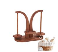 Wooden Yarn Winder, Rotating Double Spindles Crochet Tool Roller, Handcraft Yarn Swift For Women Men, Home Braiding Crocheting Knitting Thread Organizer, Compact Build, 11.22x5.67x8.27 In