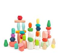 WOODENFUN Piedras apilables de madera para clasificar (estilo 1, unidades, 48)