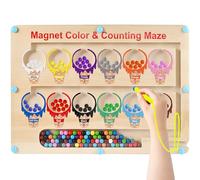 Wooderma Juegos Infantiles Laberinto Magnetico Detalles Cumpleaños Niños Juguetes Educativo para Clasificar Colores y Números Montessori Juegos para Niños