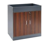 WooDerson Armario archivador con cerradura, armario de oficina con 2 puertas con cerradura, armario de almacenamiento de metal, armario de almacenamiento para estudio, armario multiusos 80 x 40 x 80