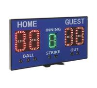 WooDerson Tablero de indicadores electrónico de béisbol, portátil, LED, 5 dígitos, marcador digital con mando a distancia para actividades escolares, equipos corporativos, juegos (azul)