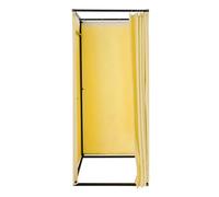 WooDerson Vestidor, Perchero portátil con cortina de sombra, Partición móvil Independiente Tienda de ropa Vestuario, Vestuario de bricolaje, Temporal de pie, 85 x 85 x 200 cm (amarillo claro)