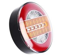 WoodJest Luz trasera dinámica de 4 pulgadas, luz LED redonda de 24V, luz de freno de remolque impermeable para camiones, coches, barcos, autobuses, caravanas