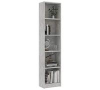 WooDlan Estantería 4 Cubos Librerías para Libros CDs DVDs Estantería de Pared 40x24x175 cm (Gris Cemento)