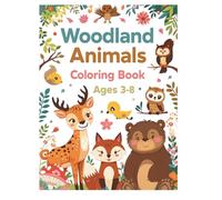 Woodland Animals Coloring Book: Fun Woodland Creatures to Color | Ages 3-8 | Cute & Simple Designs