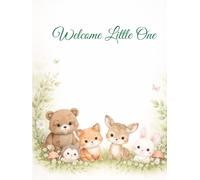Woodland baby shower guest book "Welcome Little One": Forest themed baby shower keepsake