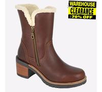 Woodland Banyan Mujer de Piel de Diseño Forro Botines Marrón