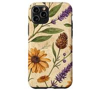 Woodland Botanical Pines and Petals Rustic Pattern Carcasa para iPhone 11 Pro