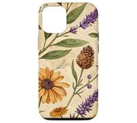 Woodland Botanical Pines and Petals Rustic Pattern Carcasa para iPhone 12/12 Pro
