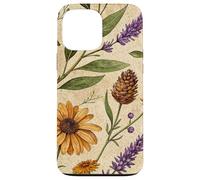 Woodland Botanical Pines and Petals Rustic Pattern Carcasa para iPhone 13 Pro MAX