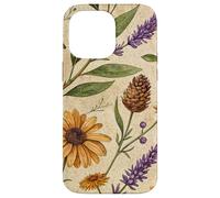 Woodland Botanical Pines and Petals Rustic Pattern Carcasa para iPhone 14 Pro MAX