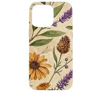 Woodland Botanical Pines and Petals Rustic Pattern Carcasa para iPhone 15 Pro MAX