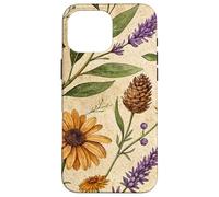 Woodland Botanical Pines and Petals Rustic Pattern Carcasa para iPhone 16 Pro MAX