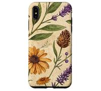 Woodland Botanical Pines and Petals Rustic Pattern Carcasa para iPhone XS MAX