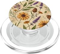 Woodland Botanical Pines and Petals Rustic Pattern PopSockets PopGrip para MagSafe
