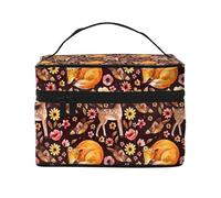 Woodland Creatures - Bolsa de maquillaje floral, bonitas bolsas de cosméticos para mujer, bolsa de aseo personal, bolsa organizadora de maquillaje de viaje grande