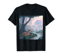 Woodland Deer and Setas Cottagecore Dreamscape Camiseta