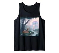Woodland Deer and Setas Cottagecore Dreamscape Camiseta sin Mangas