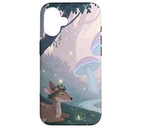 Woodland Deer and Setas Cottagecore Dreamscape Carcasa para iPhone 16