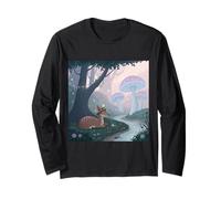 Woodland Deer and Setas Cottagecore Dreamscape Manga Larga